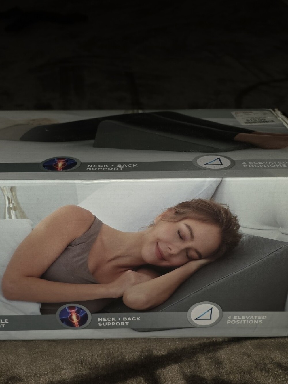 Brookstone Blue Bed Wedge Triangle Support Pillow - Picture 2 of 4